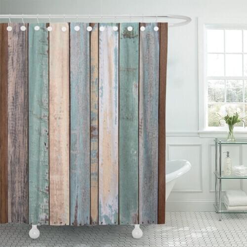 Gray Floor Old Color Wood and Table Abstract Aged Shower Curtain Waterproof Polyester Fabric 72 x 78 Inches with Hooks