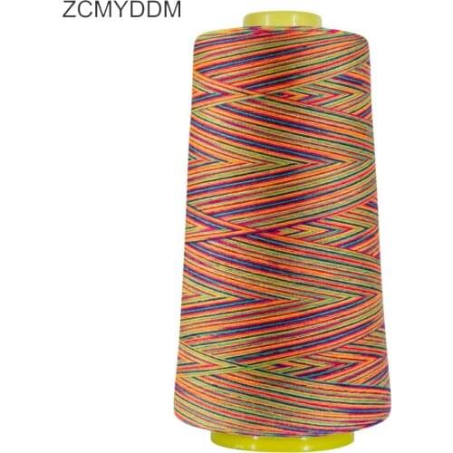 ZCMYDDM 3000 Yards Rainbow Polyester Sewing Thread for Sewing Machine 40S/2 Thread DIY Craft Embroidery Knitting Tools