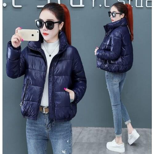 2020 Autumn Womens Winter Coats Fashion Light ultra Stand Collar Parkas Winter Jacket Women Pockets Padded Cotton Coat