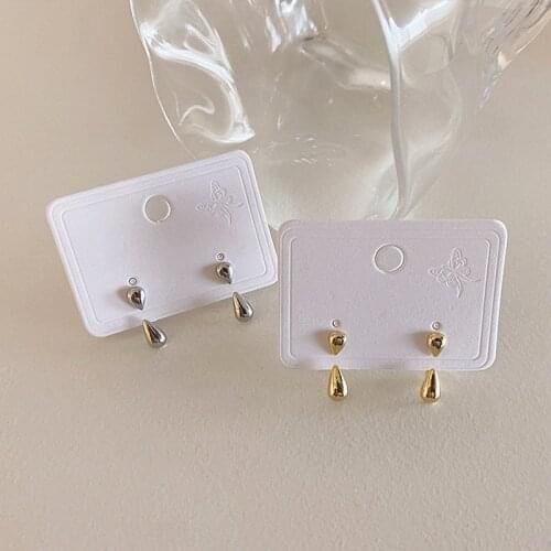 2021 New Arrival Geometric Trendy Simple Temperament Metal Stud Earrings For Women Fashion Water Drop Metal Jewelry