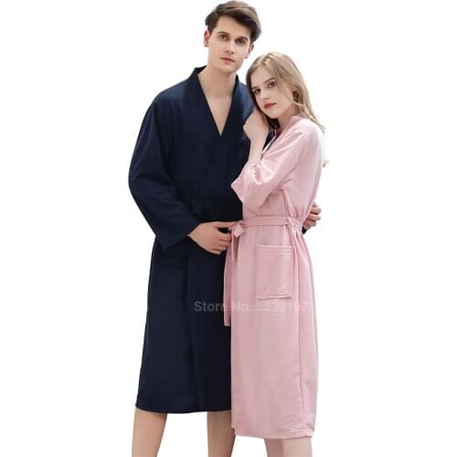Couples Japanese Kimono Yakata Robes for Women Oriental Lover Solid Pajamas Sleepwear Thin Cardigan Bathrobe Quick Dry Gown Man