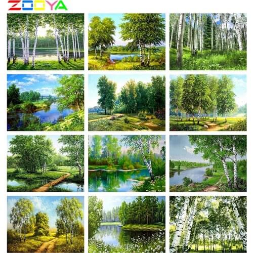 ZOOYA Diamond Embroidery Landscape Sale Cross Stitch Mosaic Tree 5D DIY Full Square Diamond Painting Tree Kit Needlework Crafts