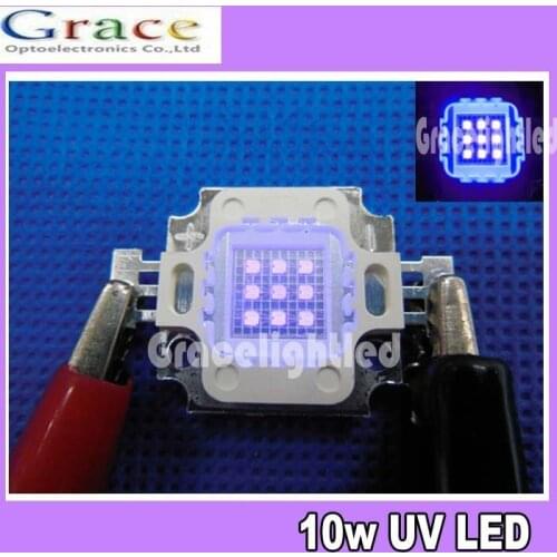 1pcs 10W UV LED high power led lamp light 395-405nm 70Lm purple led 900mA 10-12V free shipping