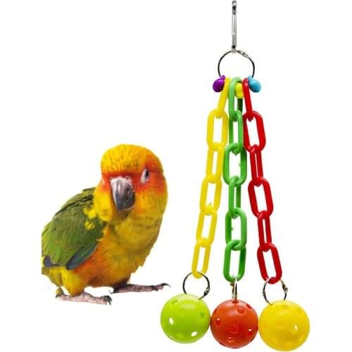 1pcs Parrots Toys Colorful Fun Plastic Hanging Ball Toys For Small Bird Parrots Bird Toy Interactive Bird Favors Vogel Speelgoed