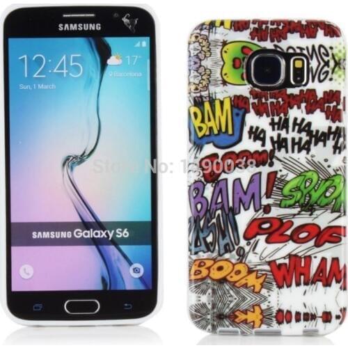 1 Piece Graffiti Silicon Case For Samsunug Galaxy S6 G9200 Phone Case Soft Protective Shell Free