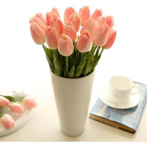 10PCS Artificial Tulips Fake Flowers PU Artificiales Para Decora Real Touch Mini Tulip for Home Wedding Decoration Cheap Flower