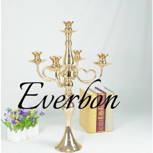 10pcs/lot Metal Candle Holders Table Candlestick Silver/Gold Arms Stand Home Decoration Pillar For Wedding Candelabra