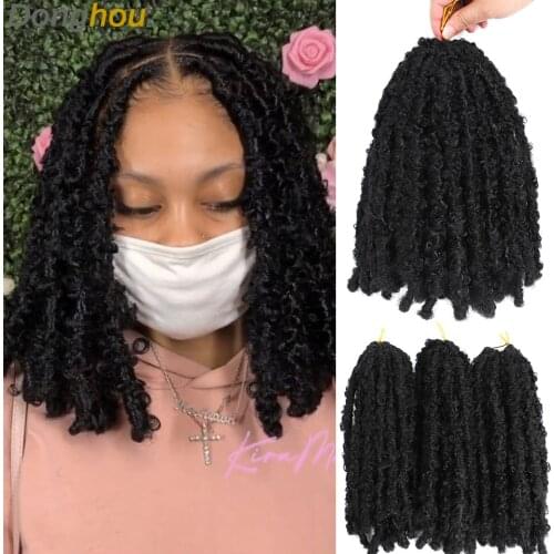 12 inches Real Butterfly Locs Bob Crochet Hair Naturel 613 Blonde 30 27 Bug Colored Ombre Butterfly Distressed Locs Crochet Hair