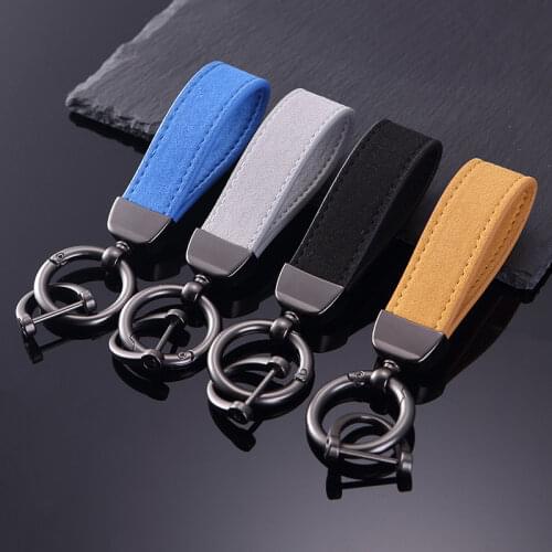 2021 Luxury Genuine Leather Lanyard Keychain Men Women Square Pattern Gunmetal Buckle Car Key Ring Holder Jewelry Gi