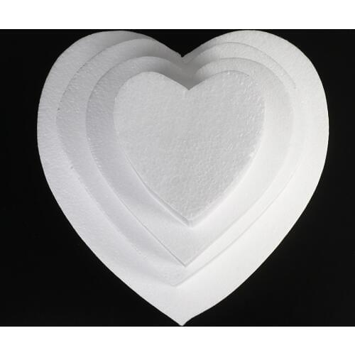 4/6/8 Inch Heart Shaped Dummy Cake Foam Mold Polystyrene Styrofoam Sugar Craft Model DIY Wedding Decorations