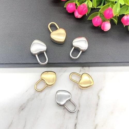 5Pcs/lot Stainless Steel Lock Head 18K Gold Plating Pendant Love Locks For DIY Earrings Bracelet Handmade Accessories Wholesale