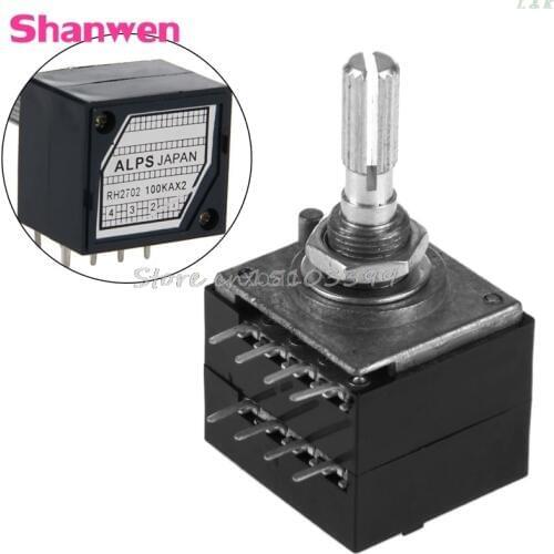 8 Pin Potentiometer RH2702 Serrated Split Shaft 6MM Precision 27-type A100K 100K M12 dropship