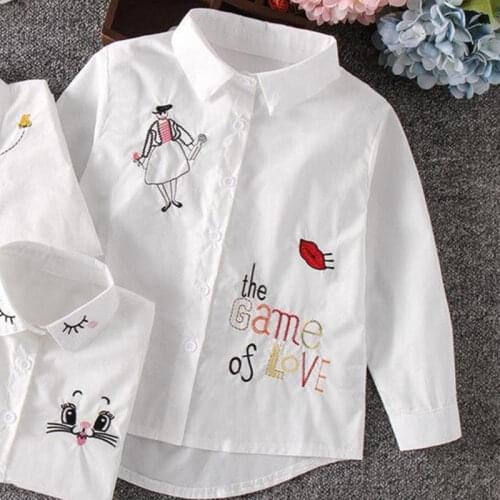 2021 Summer New Fashion Baby Girls Printed Blouses Shirts Kids Long Sleeve Tops Turn-down Collar Clothes Baby Girls Blouse Q129