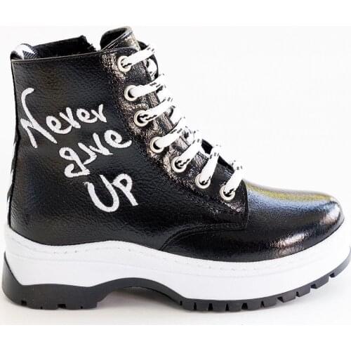 Faux Leather Lace-Up Detail Girls Boot