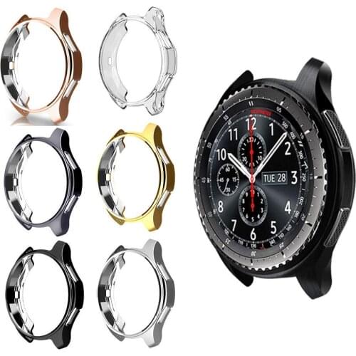 Gear S3 frontier case For samsung Galaxy Watch 46mm 42mm strap cover soft TPU plated All-Around protective shell Accessories