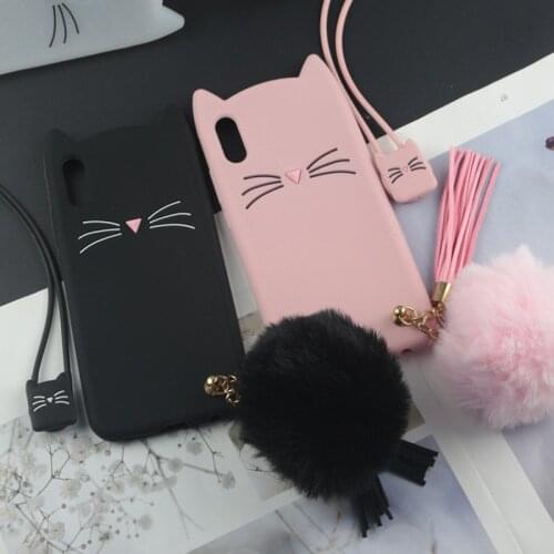 3D Cute Janpan Glitter Lovely Cat Case for iPhone 12 mini 5S 5C SE 2020 6 6S 7 8 11 Pro X XR XS Max Ball Case