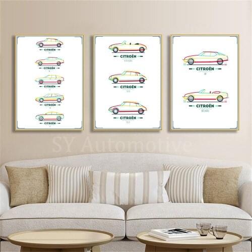 Citroen Poster Conceptuals Vintage Classic Car Art Print On Canvas Painting Home Decor Wall Art Picture For Living Room