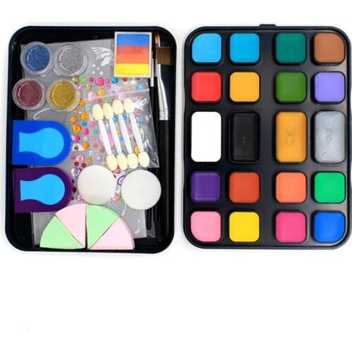 Double Injection Molding Color Painting WaterBorne Multi-Color Cosmetics Halloween Face Makeup Children Face High-End Gift Box