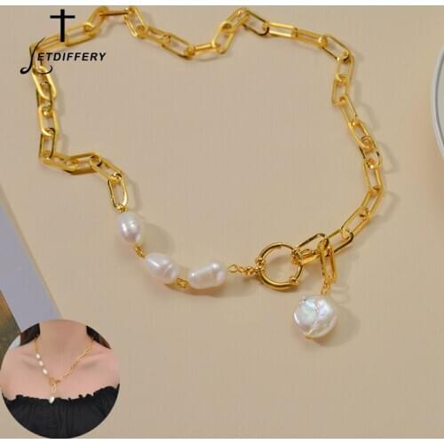 Letdiffery Elegent Pearl Women Choker High Quality Gold Stainless Steel Necklace Femme Jewelry Birthday Gifts