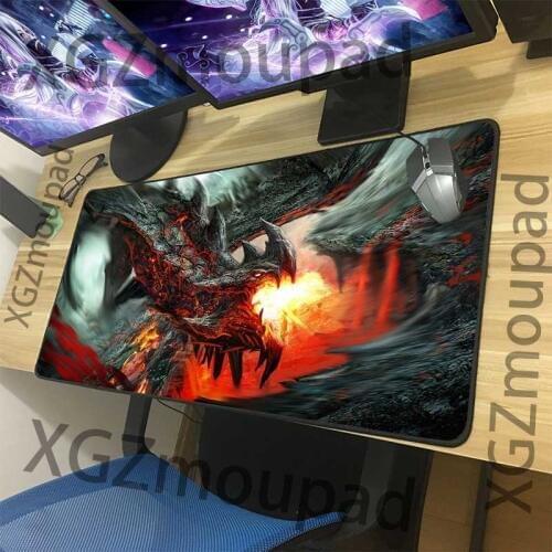 XGZ animation Mouse Pad Black lock edge dragon roar custom game mouse pad personalized computer table mat speed rubber anti slip