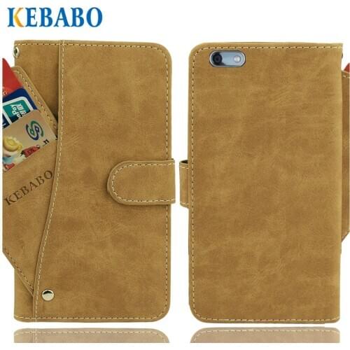 Leather Wallet myPhone Power Case 5" Flip Vintage Leather Front Card Slots Cases Cover Business Phone Protective Bags