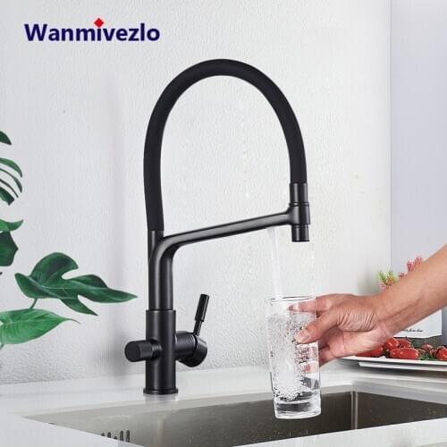 Purified Water Kitchen Faucet Pull Down Sprayer 360 Rotate Mixer Tap Deck Mount Drinking Water Tap Hot Cold Water Torneira Crane