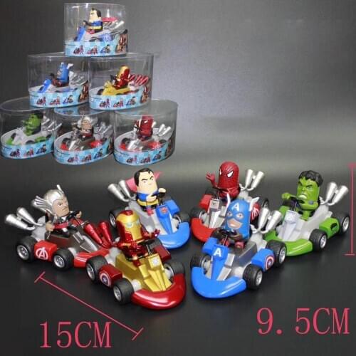Disney Pull Back Car Avengers Spider-Man Hulk Iron Man Superman Children Birthday Boys Girls Christmas Gifts