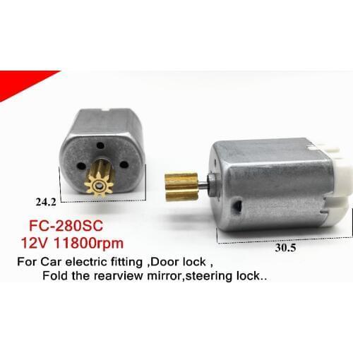 1PCS Micro DC Motor FC-280SC For Car electric fitting ,Door lock,Fold the rearview mirror,steering lock Motor +0.7M 9T