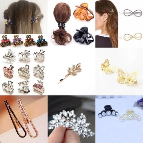 Fashion Women Hair Accessories Hairpins Crab Retro Mini Butterfly Hair Claw Clip Headband For Lady Girls Hot Sale