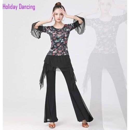 2021 New CM089 Female Latin Dance Suit Women Tops and Pants Set Performance Costume Latin Ballroom Dresses Latino Dancewear