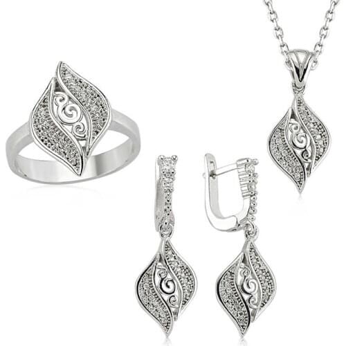 Original silver , Leaf Patterned Set ,Most Special Jewelry Sets Suitable and Quality Products Types