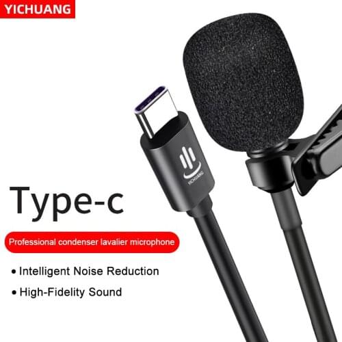 YC-LM10 Type-C Lavalier Condenser Microphone Phone Audio Video Recording for Tablet Huawei Sumsang Andriod