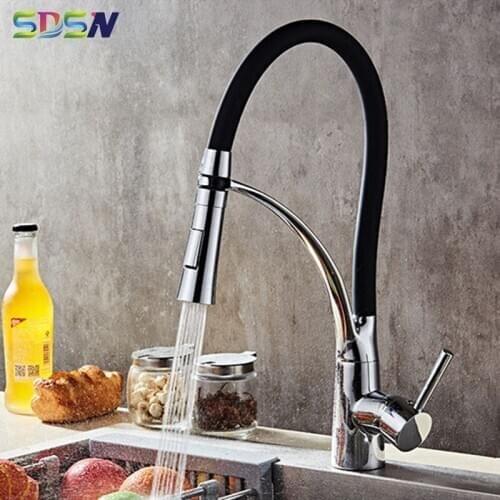 Luxury Kitchen Faucet Hot and Cold Sink-mixer Two Water Spout Way Kitchen Sink-tap Deck Mounted Fashion Kitchen Water Sink Mixer