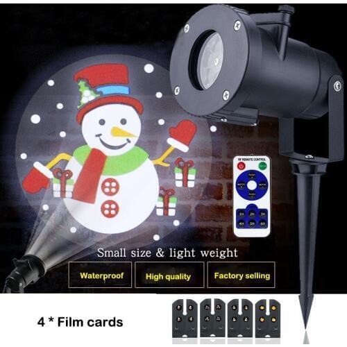 Christmas cartoon LED light stage 4 film slides snowflake projector outdoor waterproof ip65 flashlight home party holiday lamps