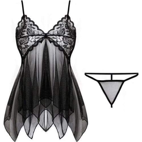 Sexy Lingerie Sexy Mesh Lace Nightdress Is Simple, Generous, Stylish And Charming