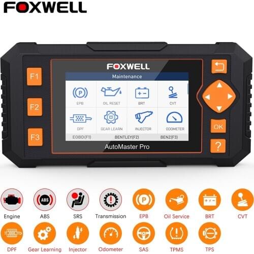 Foxwell NT634 OBD OBD2 Scanner Engine ABS SRS Transmission Scan Tool 11 Reset Functions OBD 2 Code Reader Car Diagnostic Tool