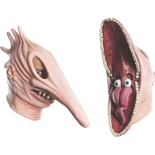 Scary Adam Barbara Mask Latex Headgear Horrible Movie Beetle Juice Halloween Party Cosplay Props