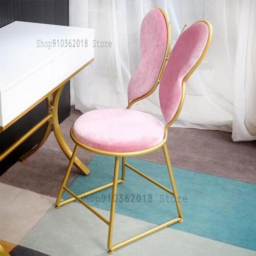 Modern Minimalist Bowknot Net Red Makeup Dressing Stool Backrest Manicure Chair Bedroom Ins Nordic Girl Backrest