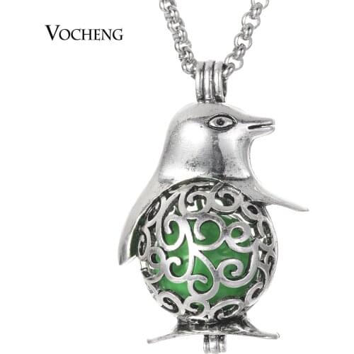 Vocheng New Penguin Angel Locket Necklace Perfume Locket Copper Metal Stainless Steel Chain as gift VA-1015