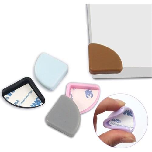 4pcs Silicone Anti- Collision Table Corner Guards Solid Desk Edge Guards Angle Pad Kids Window Glass Safety Protection Cover