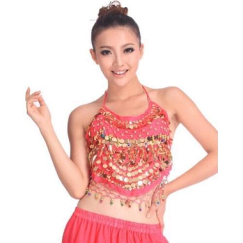 Hot selling Tops & Tees Belly Dance Costume Sequin Bandage Top Bra Sexy for Women Perforamnce Clothing 11 Colors Available