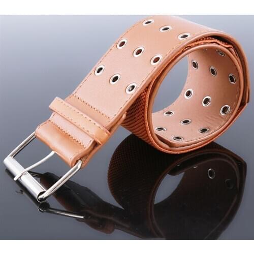 Women Punk Chain Fashion Belt Adjustable Three Row Hole Eyelet Waistband with Eyelet Belts 2020 New