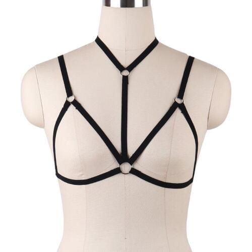 BANGDAERGE Women Sexy Harness Gothic Crop Tops Cage Bra Nightclub Body Harness Belt Adjustable Body Cage Cosplay Costumes