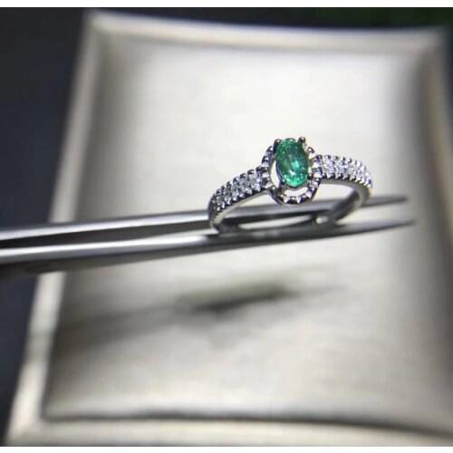 Fashion elegance Diana round Natural green emerald Ring S925 Silver Natural Gemstone Ring girl Womens party fine Ring Jewelry