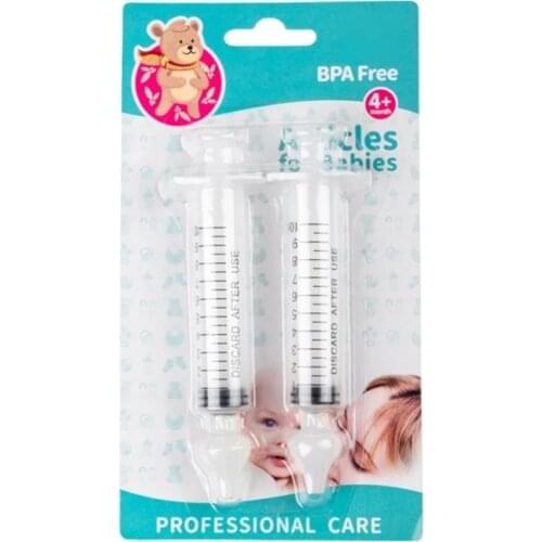 2Pcs Needle Tube Nasal Aspirator Baby Care Silicone Kids Nose Cleaner 10ML Baby Rhinitis Nasal Washer