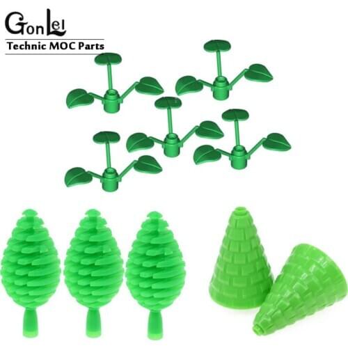 10Pcs/lot Bush Trees leaf Mini City Street Block Parts DIY Block Brick MOC Parts Building Blocks Toy Compatible with City Series