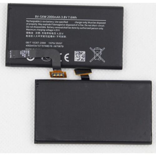 20pcs/lot New Mobile Phone Replacement Battery BV 5XW For Nokia Lumia 1020 EOS BV-5XW 2000mAh Internal Lithium Phone Battery