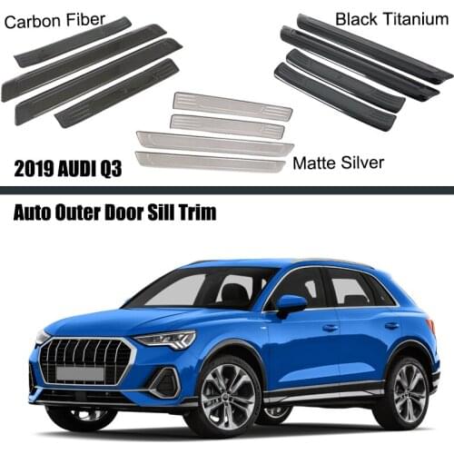 For AUDI Q3 2019 2020 2021 Car Styling Inner Car Door Scuff Plate Threshold Cover Trims 4pcs Auto Accessories