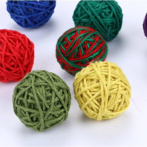 5 pcs/lot 5cm Wool Ball Toy Cat Teaser Playing Chew Scratch Catch Toys for Pet Cat Kitten Rope Weave Ball