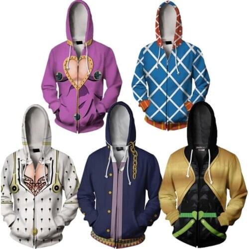 Anime Jojo Bizarre Adventure Hoodie Sweatshirt Kira Yoshikage Cosplay Costume Men Women Hooded Hoodies Oversized Sweatshirts